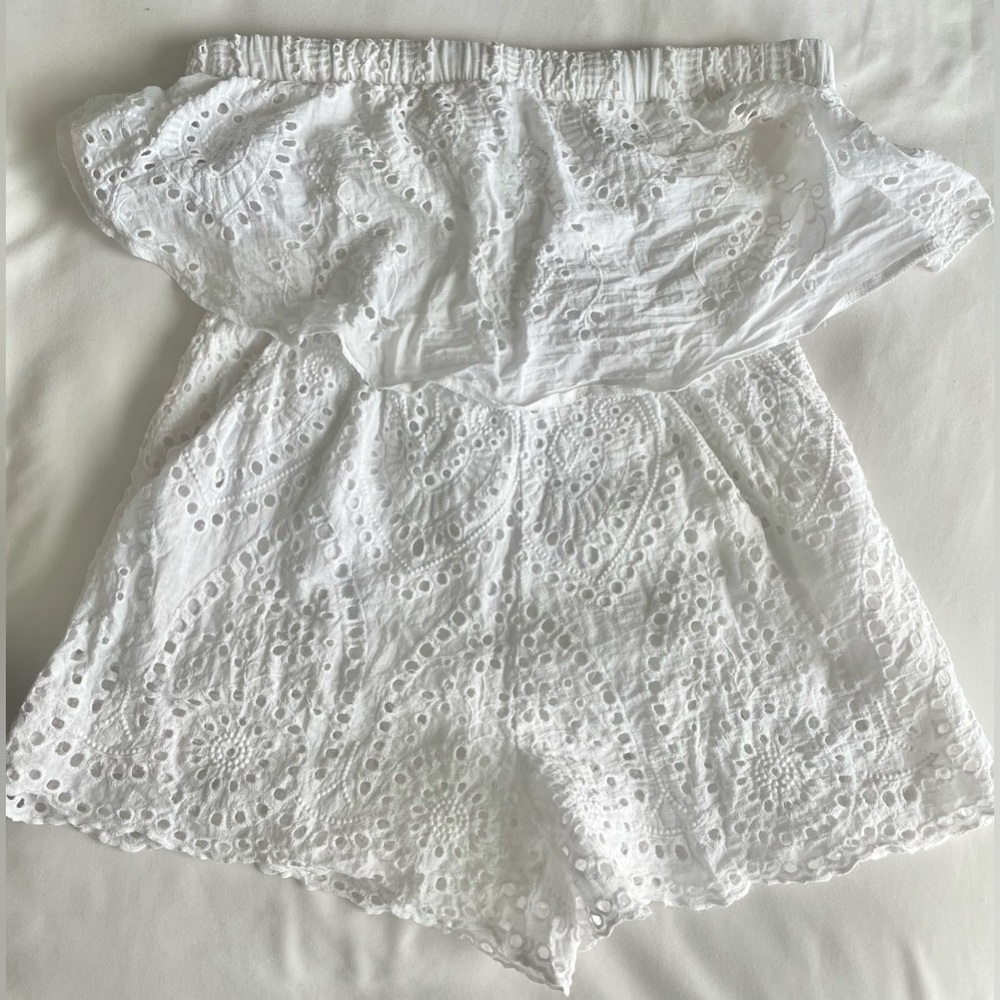 Women’s Eyelet Romper, Size Large